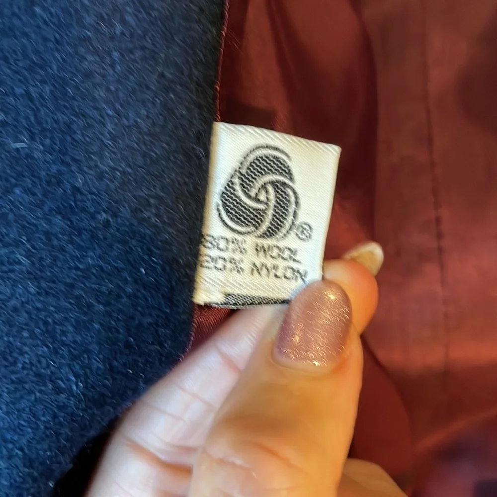 Raywood and Srein Wool Navy Dress Coat Jacket Small Medium Vintage - Picture 6 of 15